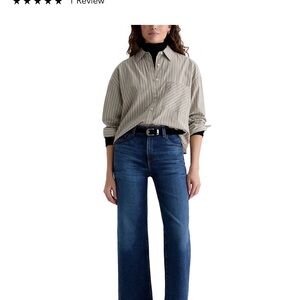 AG Adriano Goldschmied Saige mid rise wide leg crop Jeans 25